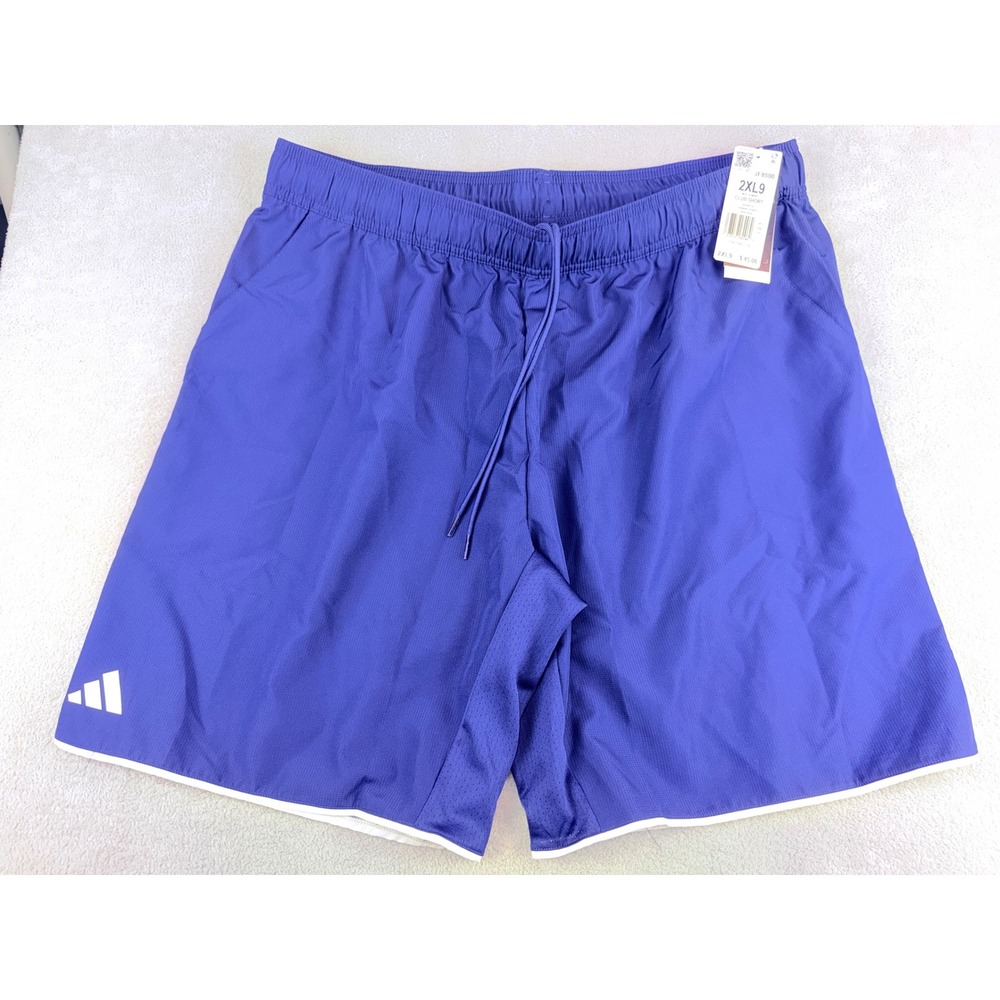 Adidas Mens XXL Club Tennis Shorts 9 Inseam Dark Blue Climacool JF8500 2XL NWT